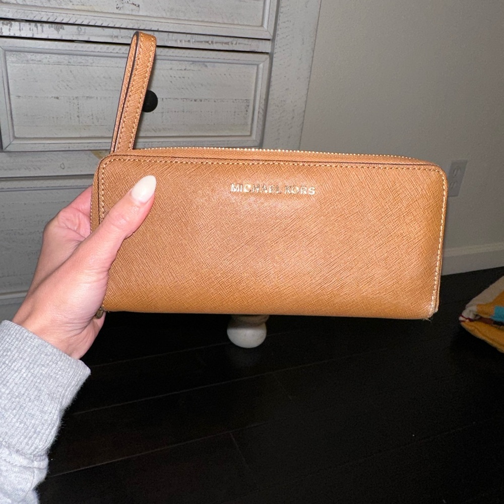 Michael Kors Tan Wristlet Wallet